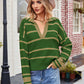 Striped Johnny Collar Sweater