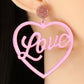 Heart Shape Acrylic Dangle Earrings