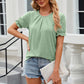Round Neck Flounce Sleeve T-Shirt