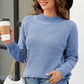 Chic Babe' Waffle-Knit Round Neck Reglan Sleeve Sweater 🦋