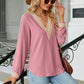 V-Neck Long Sleeve Blouse