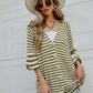 Striped Button Up Long Sleeve Cardigan