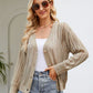 SkyMarie Button Down Ribbed Trim Cardigan