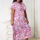 Double Take Hot Pink Multicolored V-Neck Maxi Dress