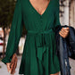 BodatiousJumpers Long Flounce Sleeve V-Neck Romper