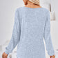 Ribbed Square Neck Long Sleeve T-Shirt