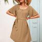 SO YOU Tie Waist Flutter Sleeve Mini Dress