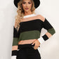 Striped Round Neck Dropped Shoulder Sweater