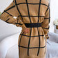 Women's Clarisia Plaid Round Neck Dropped Shoulder Sweater Dress