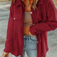 Pocketed Button Up Droppped Shoulder Jacket