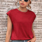 Women's Round Neck Cap Sleeve Top