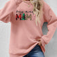Christmas Themed VERY MERRY MAMA Letter Graphic Round Neck Long Sleeve Sweatshirt
