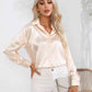 Collared Neck Buttoned Long Sleeve Shirt