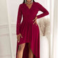 Full Size Lace High-Low V-Neck Dress