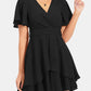 Surplice Neck Flutter Sleeve Dress