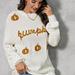 Seasonal Pumpkin Embroidery Long Sleeve Sweater