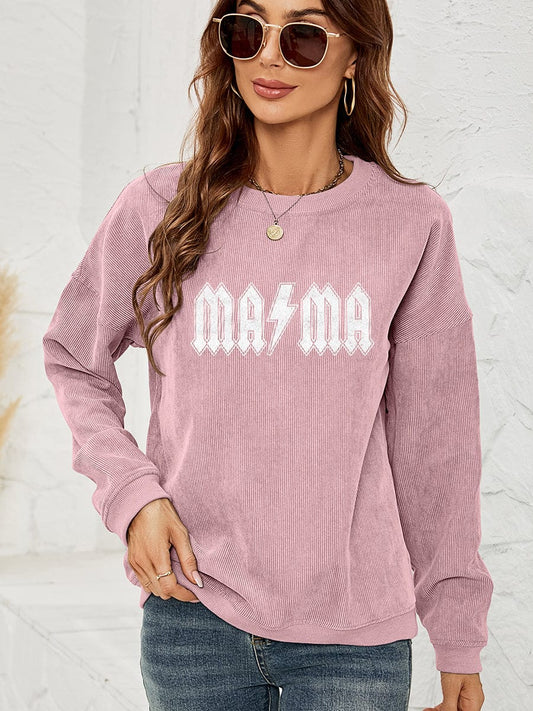 MAMA Graphic Dropped Shoulder Sweatshirt