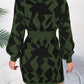 Hannah Contrast Round Neck Cutout Long Sleeve Mini Sweater Dress