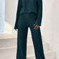 Ribbed Half Button Top and Pants Set