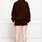 Comfy n' Cozy Half Zip Long Sleeve Sweatshirt and Drawstring Shorts Set