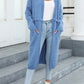 Open Front Pocketed Cardigan