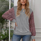 Leopard Print Round Neck Dolman Sleeve Blouse