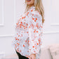 Women's Plus Size Floral Tie Neck High-Low Blouse