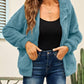 Drawstring Zip Up Hooded Plush Jacket
