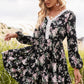 SO SASSY Floral Lace Trim Long Sleeve Dress