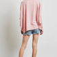 HEYSON Full Size Garment-Dyed Boat Neck Oversized Top