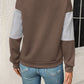 Textured Color Block Round Neck Sweatshirt