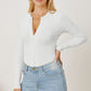 Adryane Jay Zip Up Long Sleeve Bodysuit