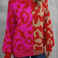 Leopard Round Neck Long Sleeve Sweater