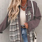 Plaid Button Up Dropped Shoulder Jacket