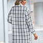 Plaid Pocketed Button Up Dropped Shoulder Jacket