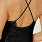 Women's DentaCosmo Sequin Spaghetti Strap Mini Wrap Dress