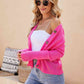 Button Up V-Neck Long Sleeve Cardigan