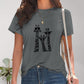 Giraffe Graphic Round Neck T-Shirt