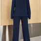 Ribbed Half Button Top and Pants Set