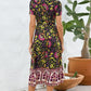 Printed Surplice Short Sleeve Dress