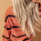 Full Size Striped Drop Shoulder Ribbed Cuff Sweater