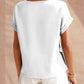 Heart Round Neck Short Sleeve T-Shirt