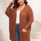 Plus Size Open Front Cardigan With Pockets