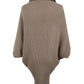One Size Fringe Detail Long Sleeve Ribbed Poncho