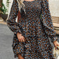 Smocked Flounce Sleeve Ruffled Dress