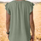 Ruffled Notched Cap Sleeve Tank