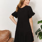 Full Size Double Take V-Neck Flounce Sleeve Tiered Dress
