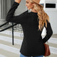 Full Size Cable-Knit Long Sleeve V-Neck T-Shirt