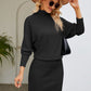 Turtle Neck Long Sleeve Ribbed Sweater Dress