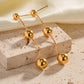Ball Bead and Chain Stainless Steel Earrings